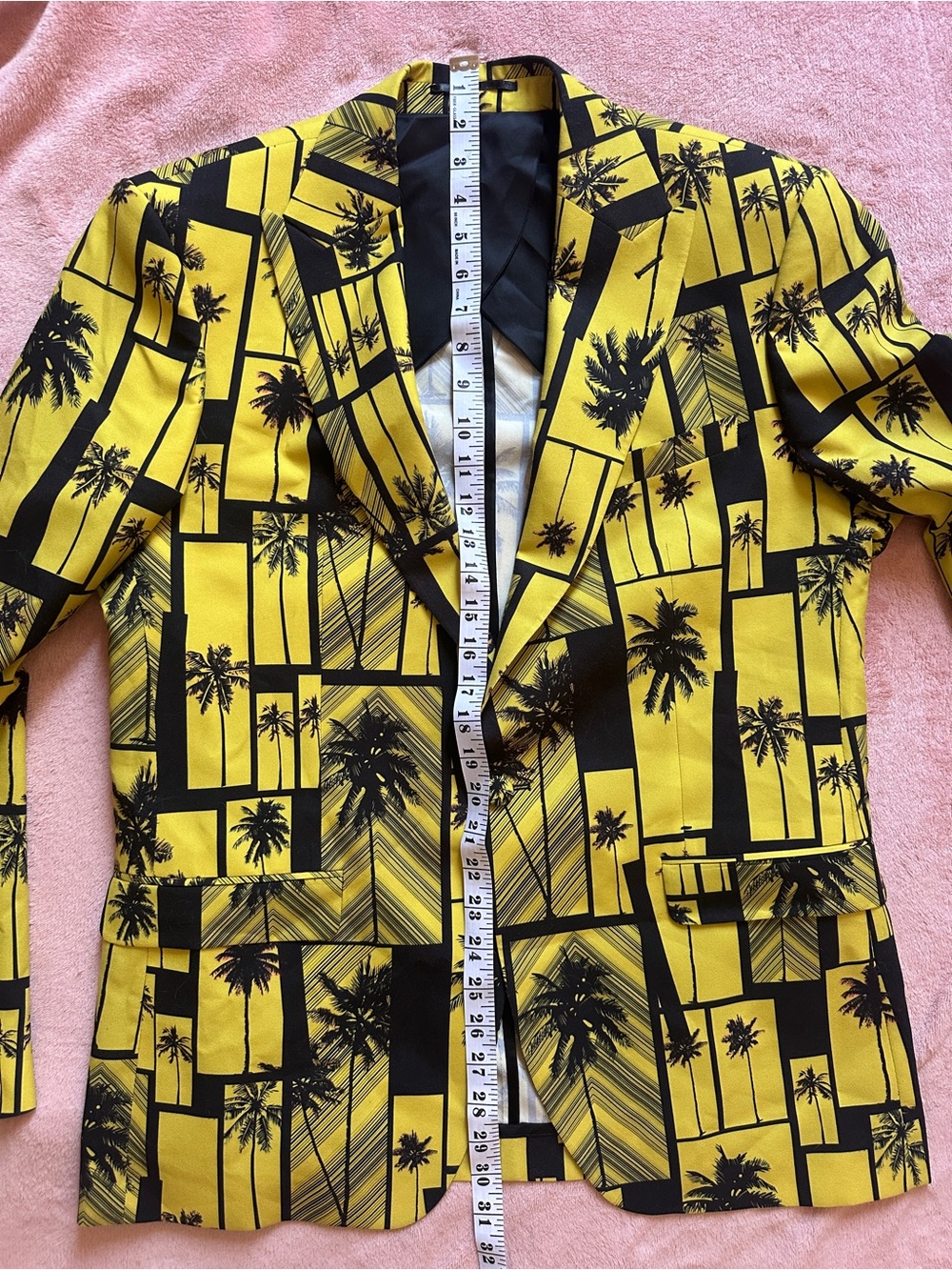 Versace Black and Yellow Palm-Print Blazer - Picture 12 of 16